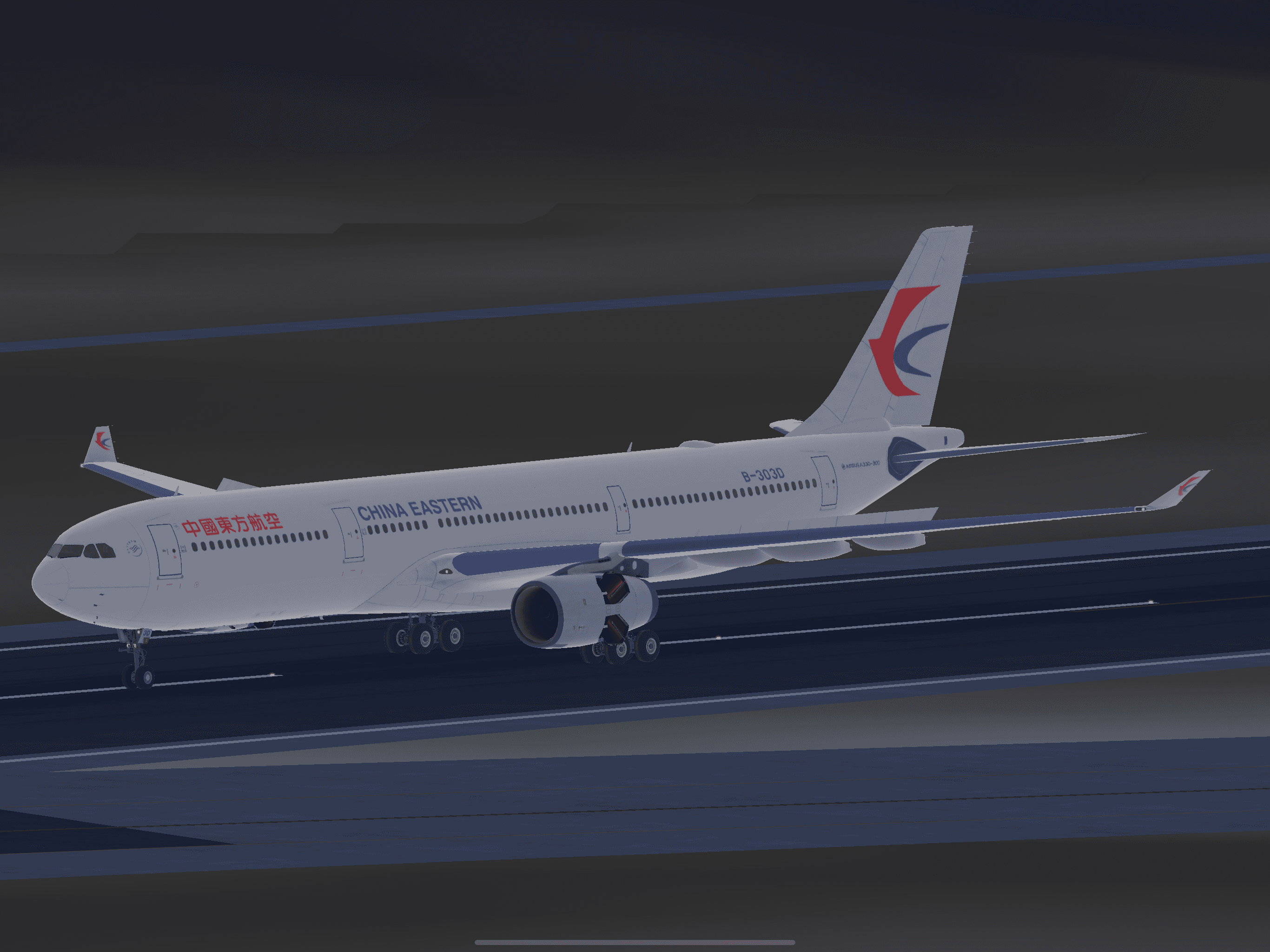 MUVA China Eastern Airbus A330 on the runway in Infinite Flight